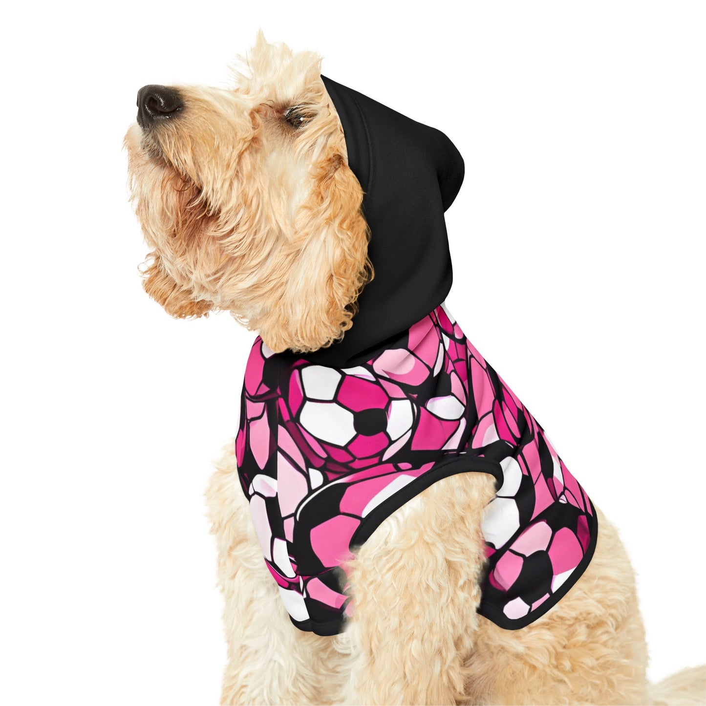 Hot Pink Soccer Pet Hoodie