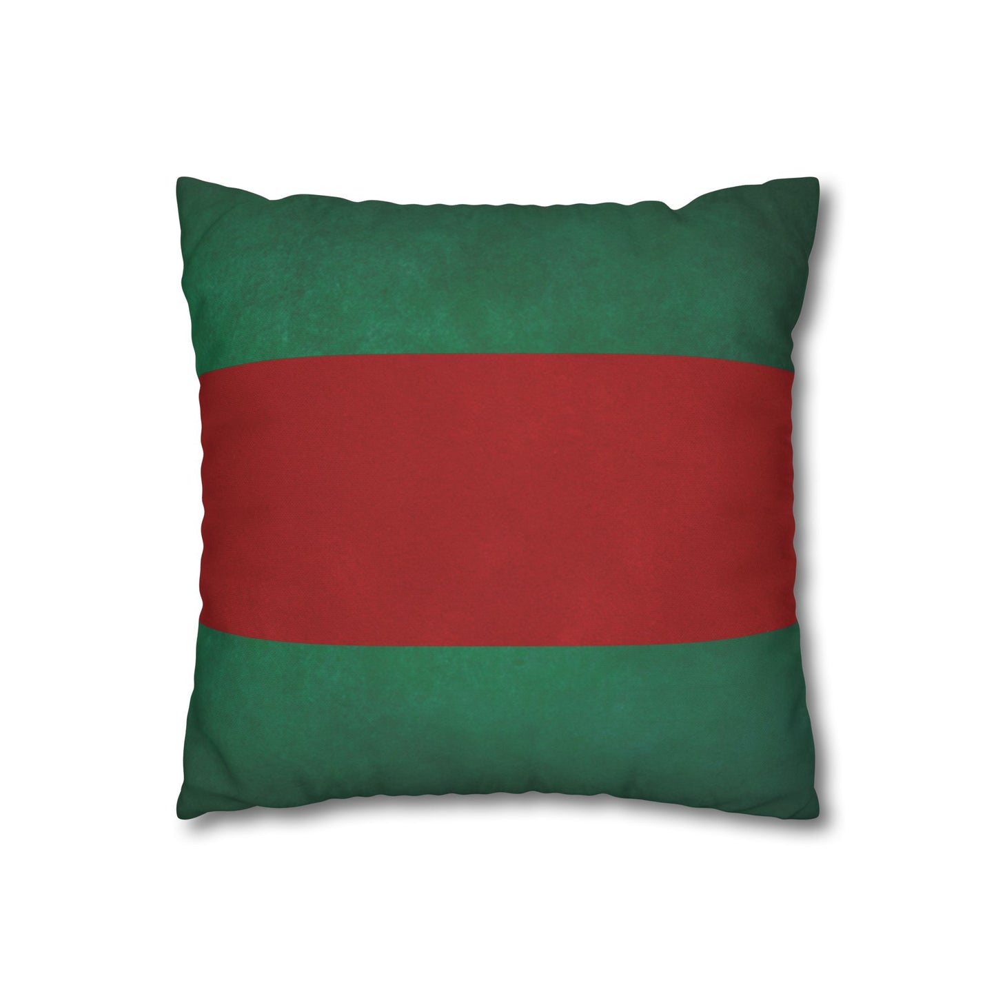 Merry Christmas Red & Green Square Poly Canvas Pillowcase