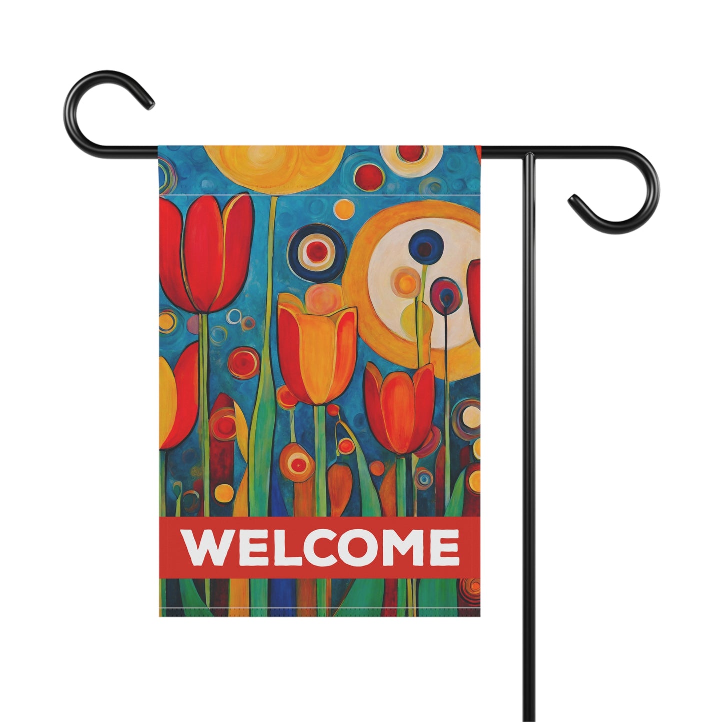 Bright Tulips Welcome 2-Sided Garden & House Flag/Banner