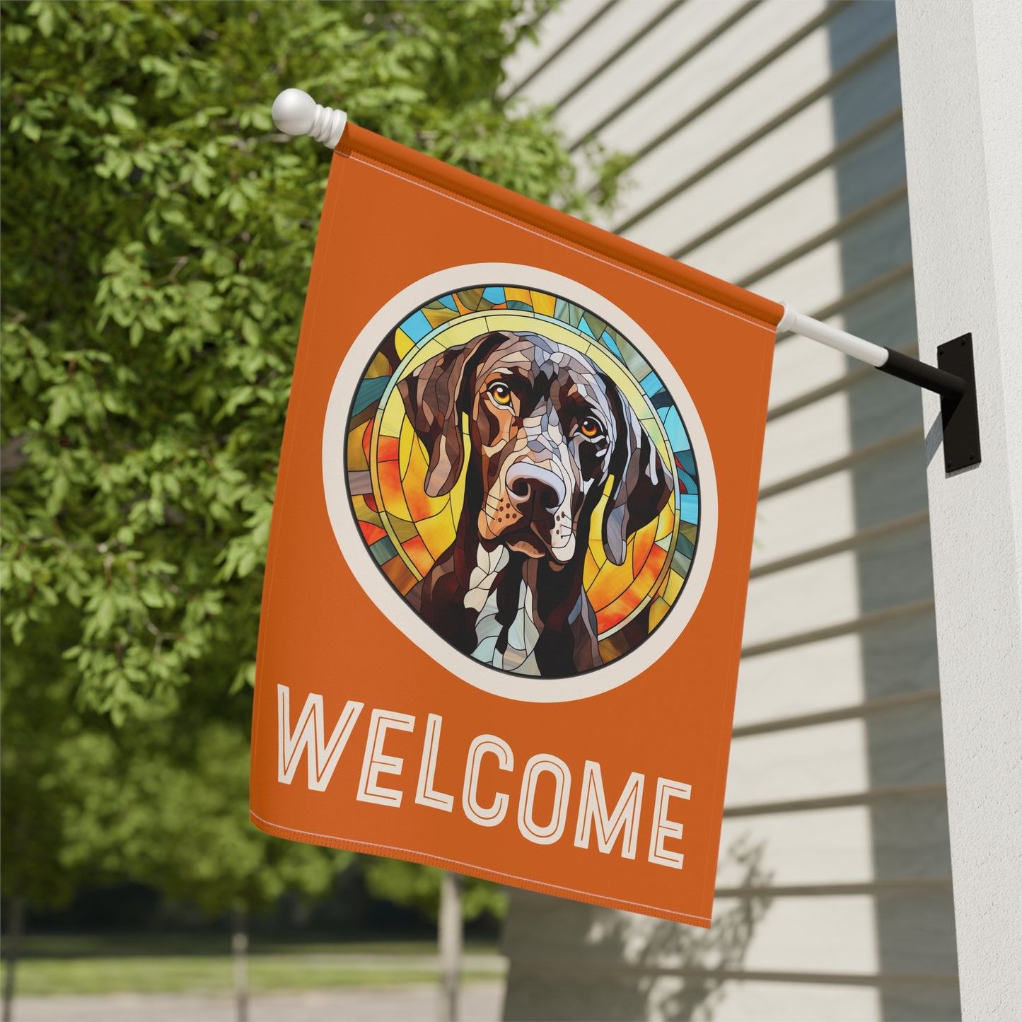 German Shorthaired Pointer Welcome 2-Sided Garden & House Flag/Banner
