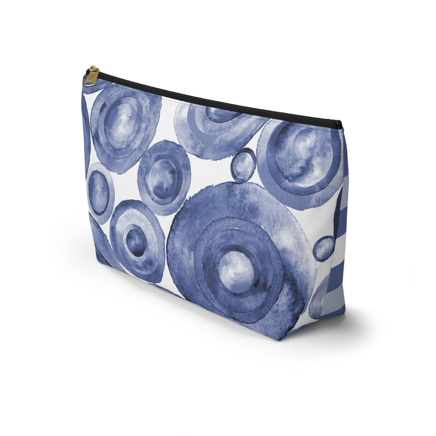 Indigo Swirls Accessory Pouch w T-bottom