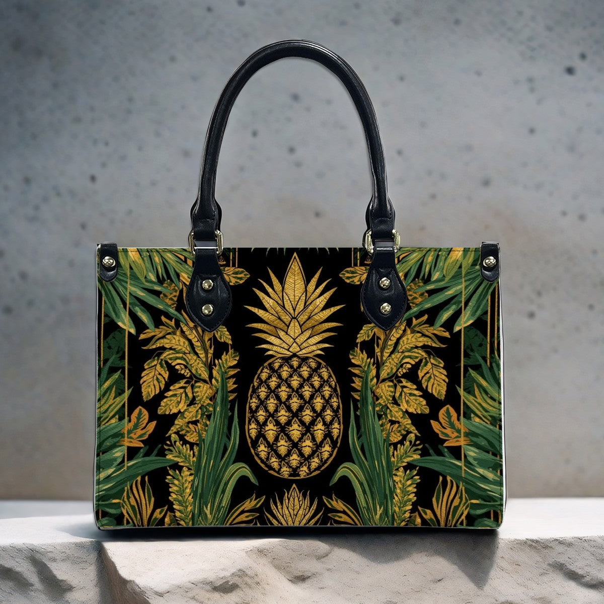 Golden Pineapple Women's PU Leather Shoulder Handbag