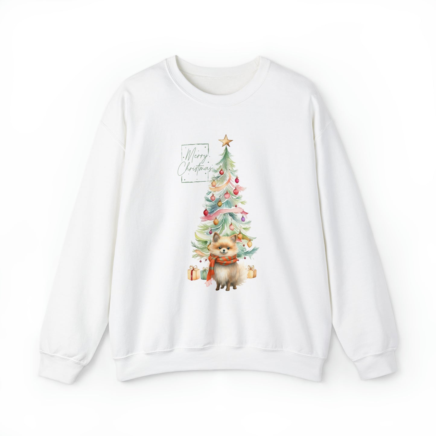 Merry Christmas Pomeranian Unisex Heavy Blend™ Crewneck Sweatshirt