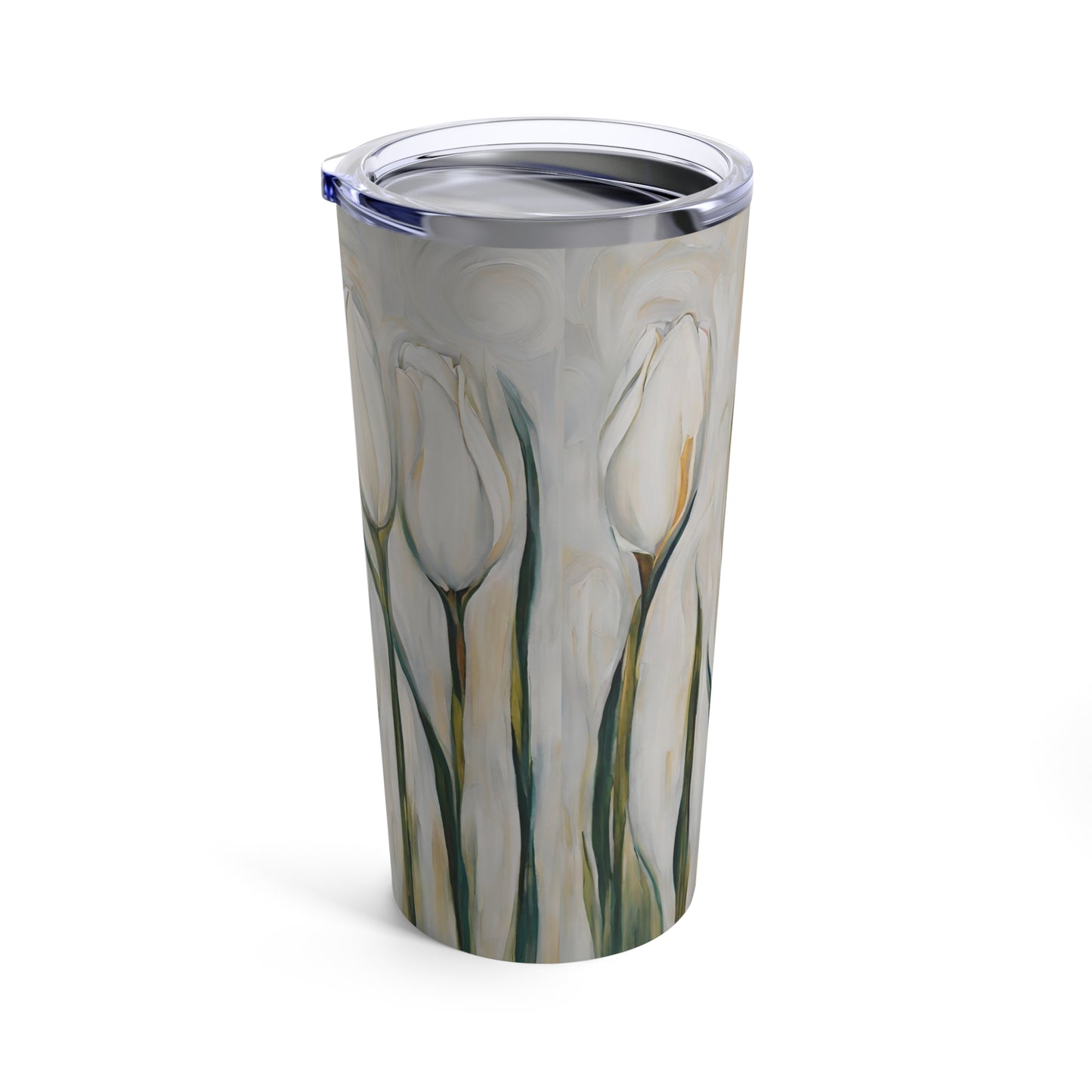 White Tulips Stainless Steel Tumbler 20oz