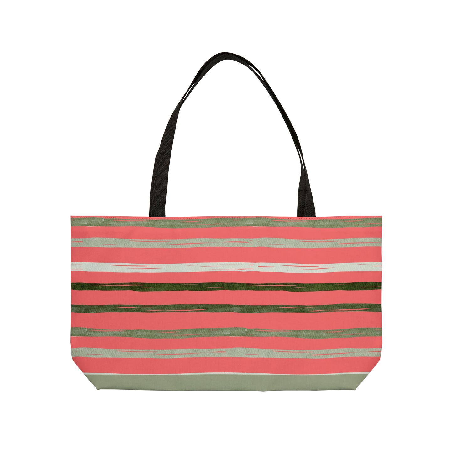 Utah Green Stripes on Melon Oversize Picnic Travel Weekender Tote Bag