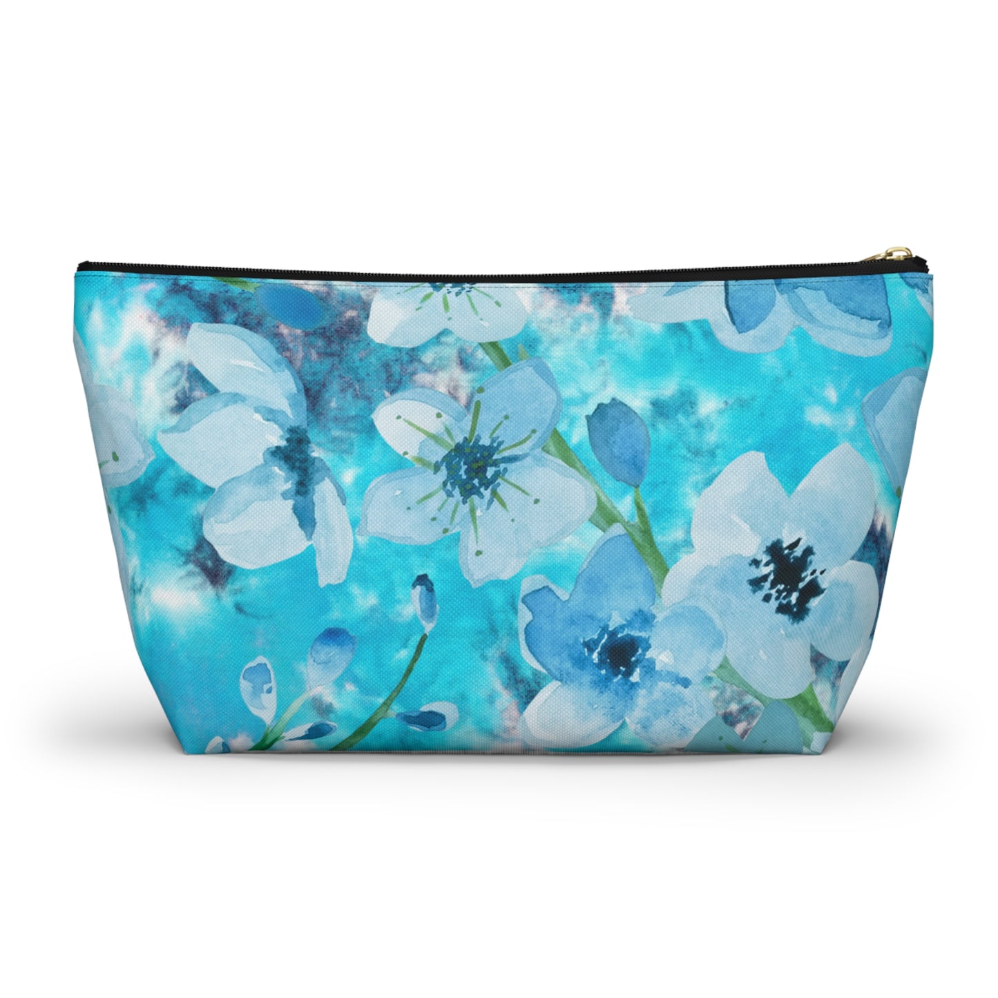 Nordic Floral Makeup Accessory Pouch w T-bottom