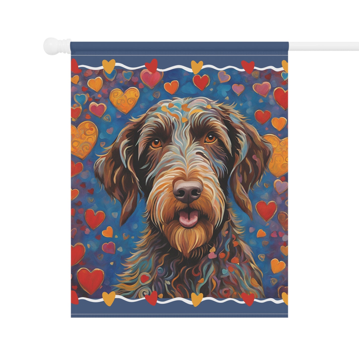 German Wirehaired Pointer Valentine 2-Sided Garden & House Flag/Banner