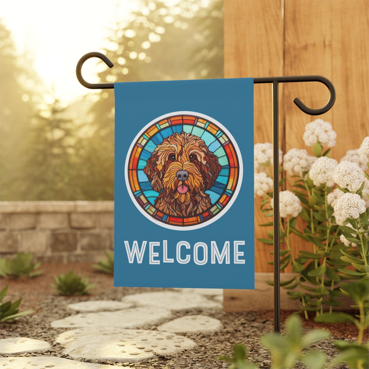 Labradoodle Welcome 2-Sided Garden & House Flag/Banner