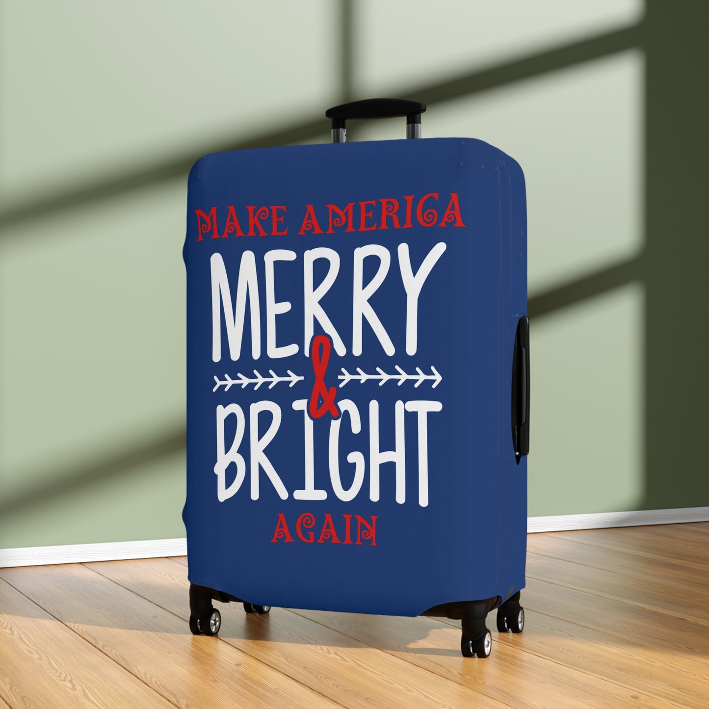 Bold Make America Merry & Bright Again Royal Luggage Cover