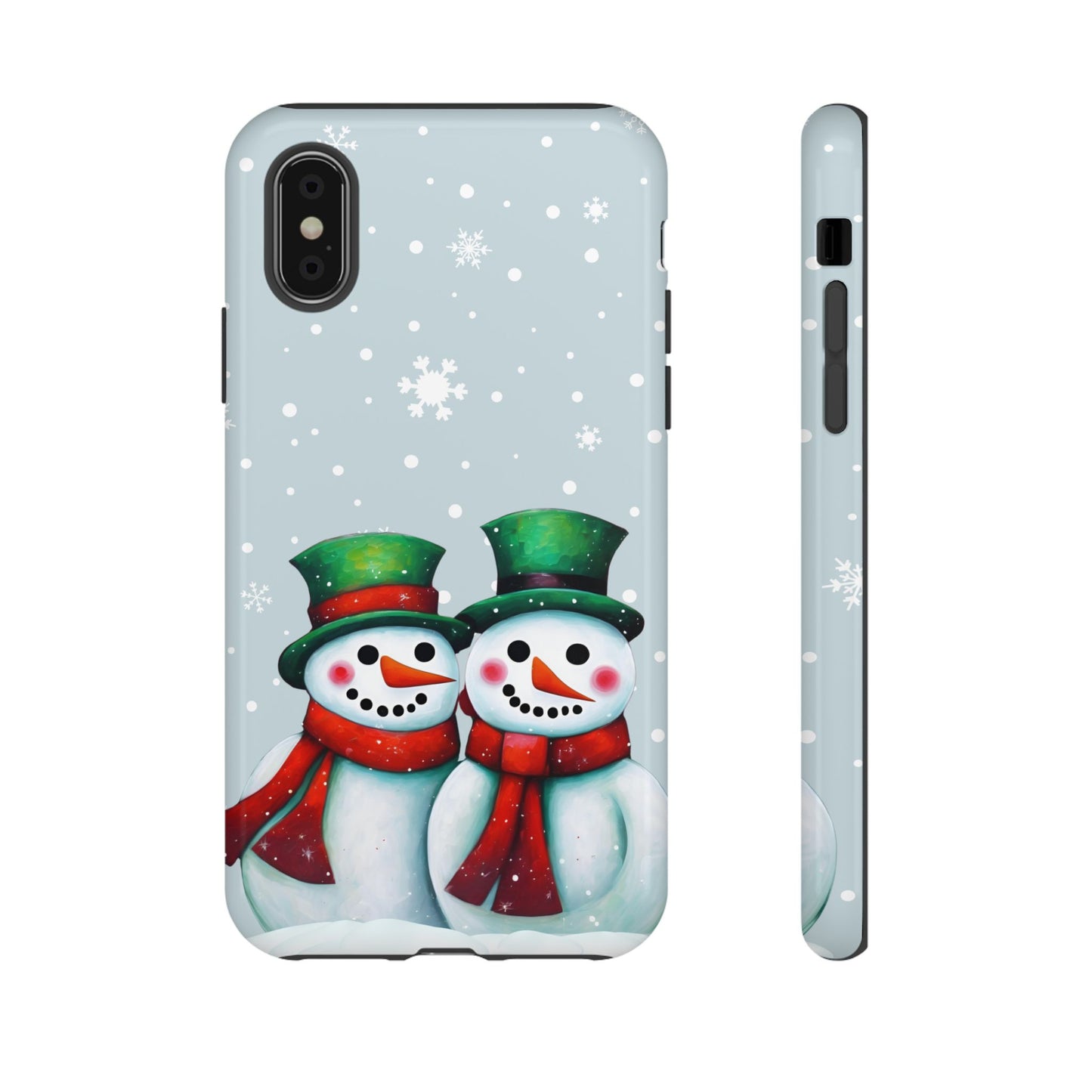 Snowman Couple iPhone Samsung Galaxy Google Pixel Tough Cases