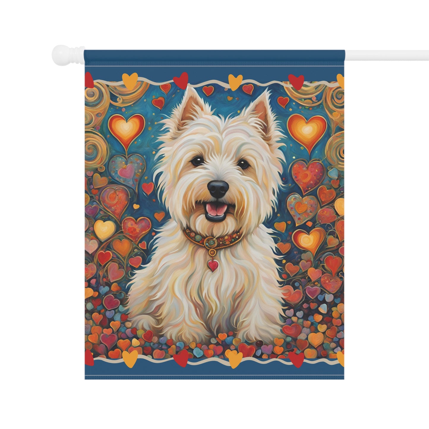 West Highland Terrier Valentine 2-Sided Garden & House Flag/Banner