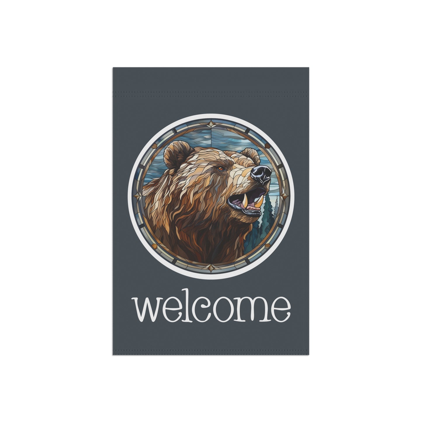 Grizzly Bear Welcome 2-Sided Garden & House Banner