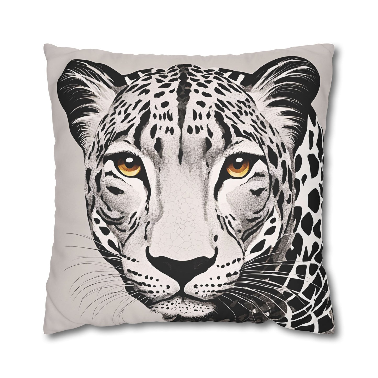 Leopard Square Poly Canvas Pillowcase