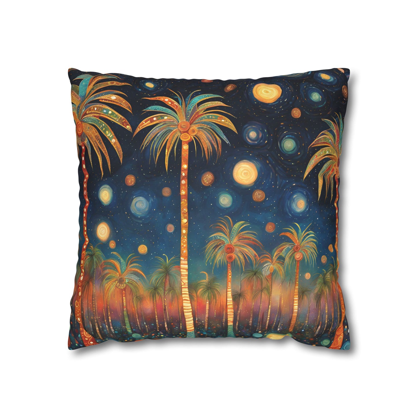 Palm Party Square Poly Canvas Pillowcase