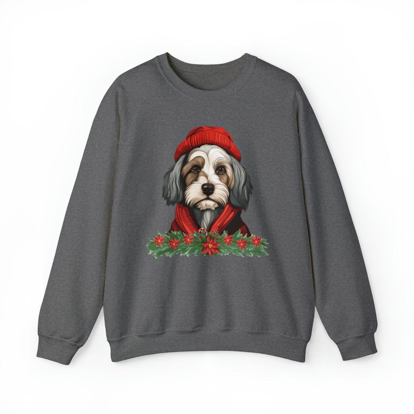 Havanese in Hat & Scarf Christmas Unisex Heavy Blend™ Crewneck Sweatshirt