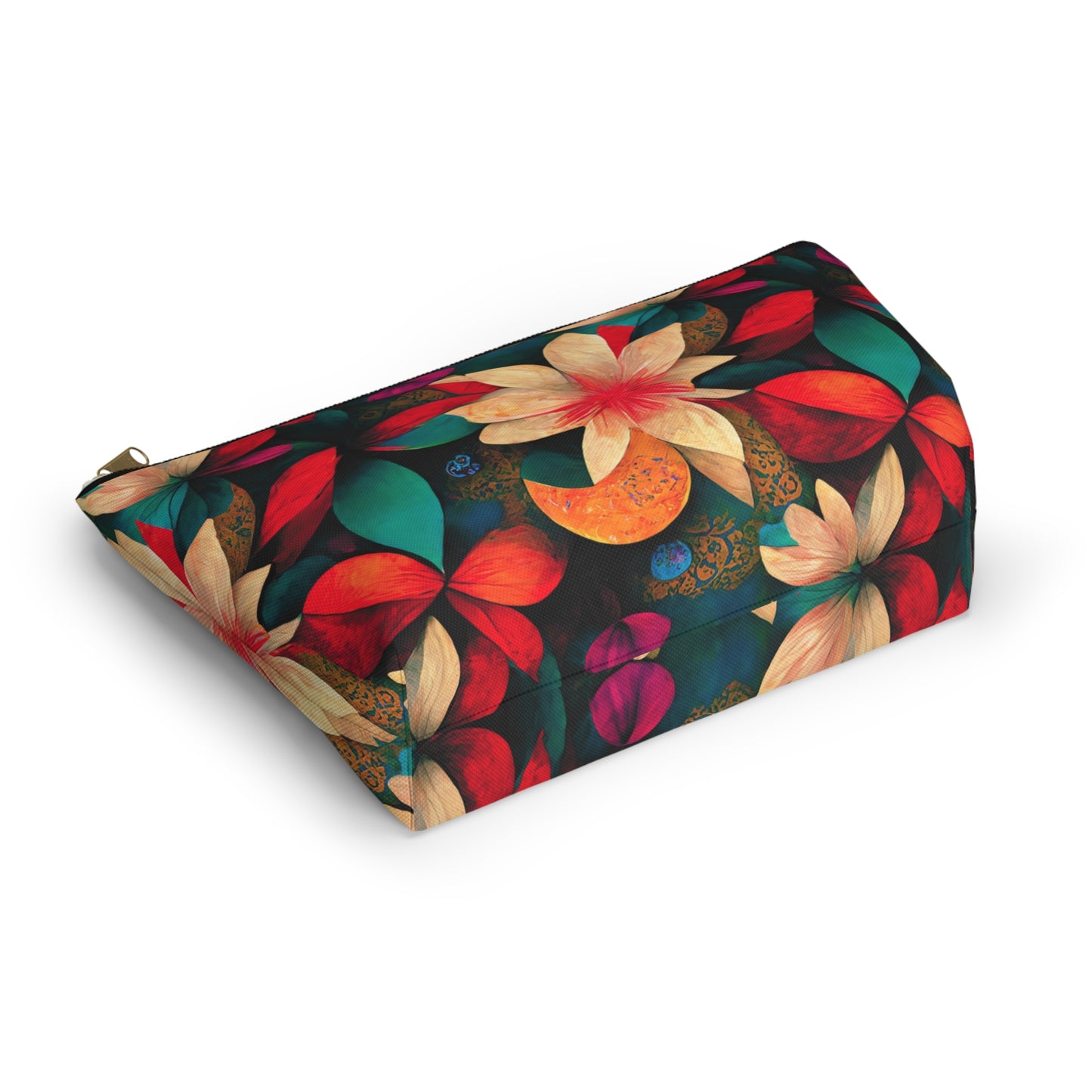 Christmas Flowers Accessory Pouch w T-bottom