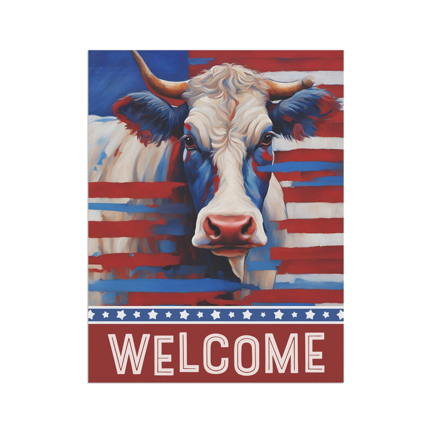 All American Cow Welcome 2-Sided Garden & House Flag/Banner