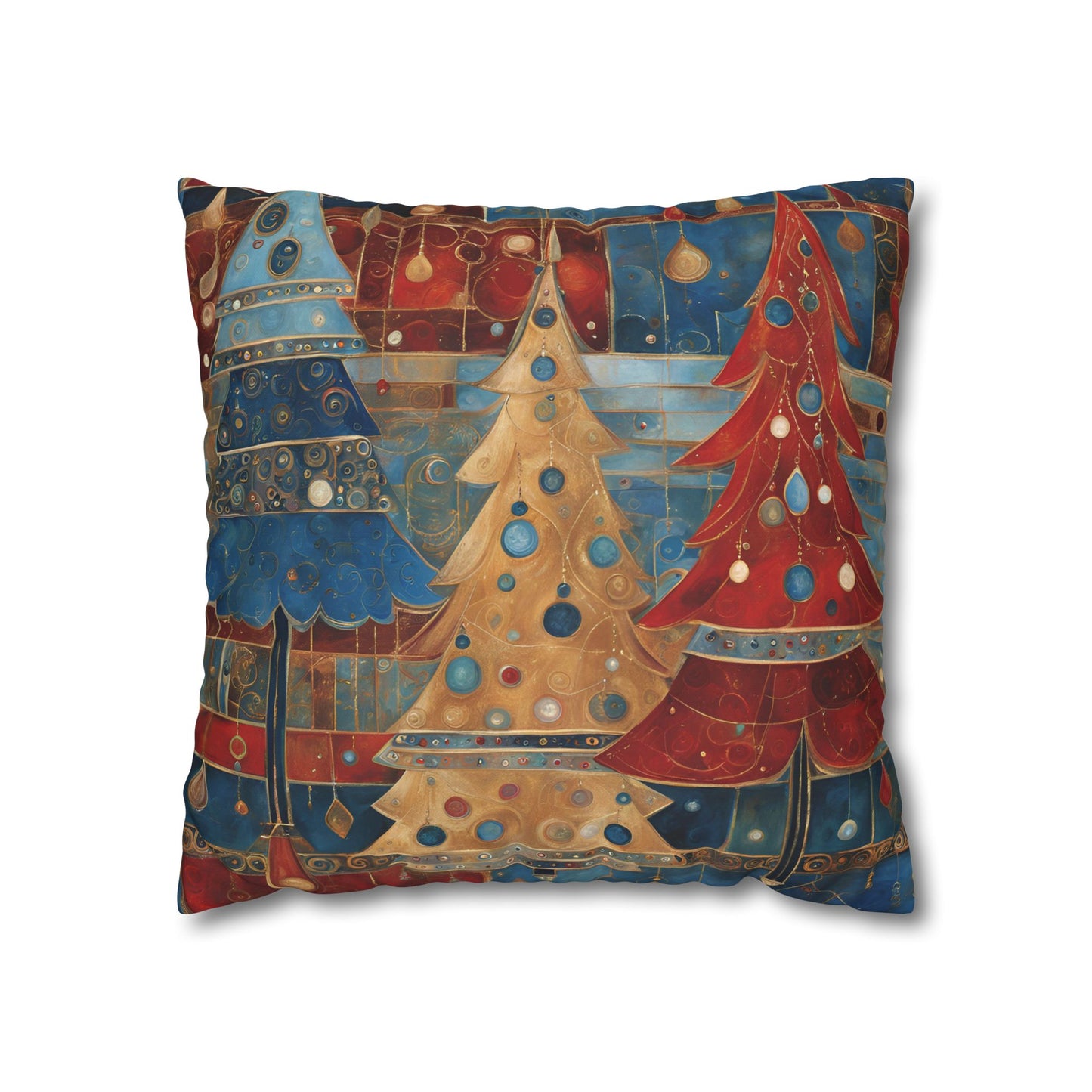 Americana Christmas Square Poly Canvas Pillowcase