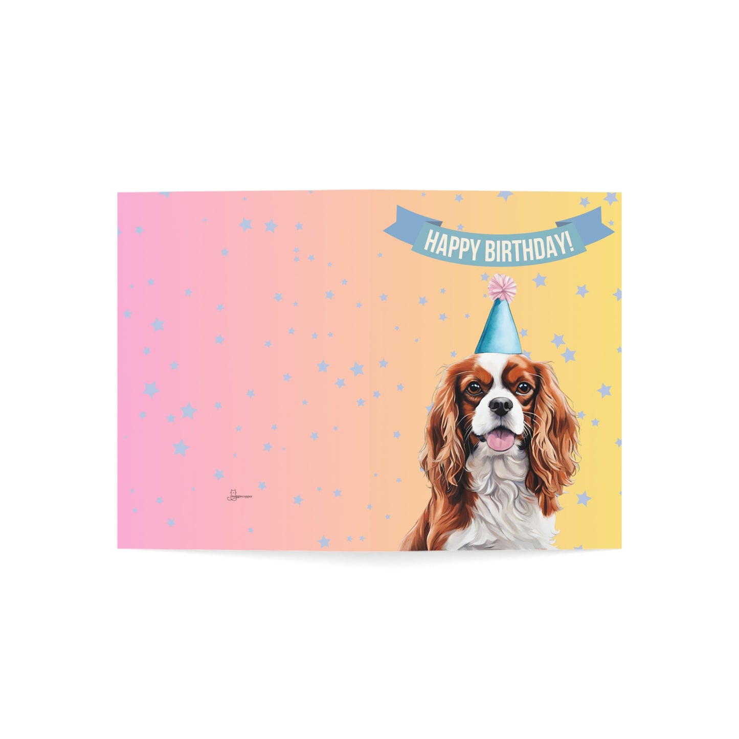 Cavalier King Charles Happy Birthday 5 x 7 Greeting Cards (10 Pack)