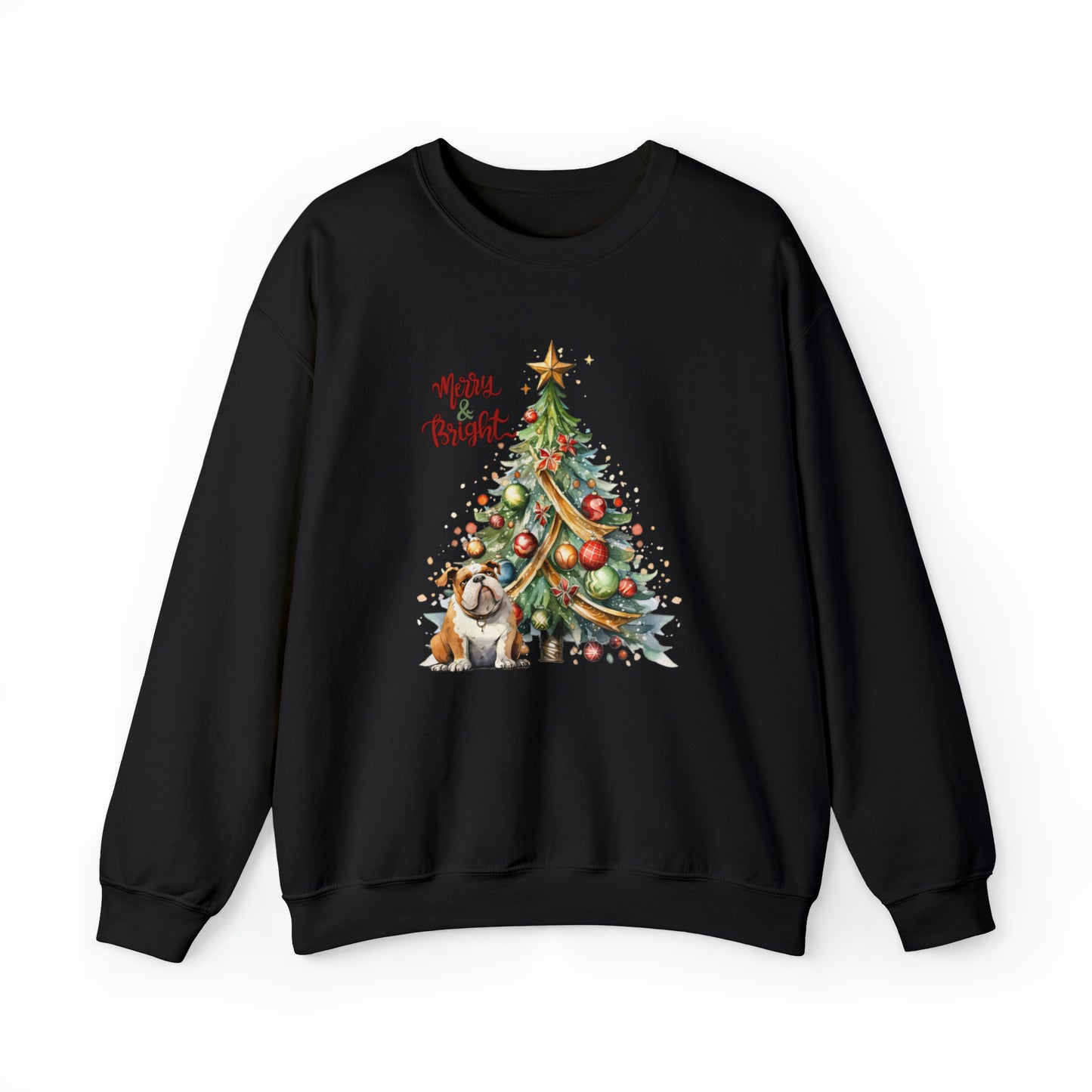 Merry & Bright Bulldog Unisex Heavy Blend™ Crewneck Sweatshirt