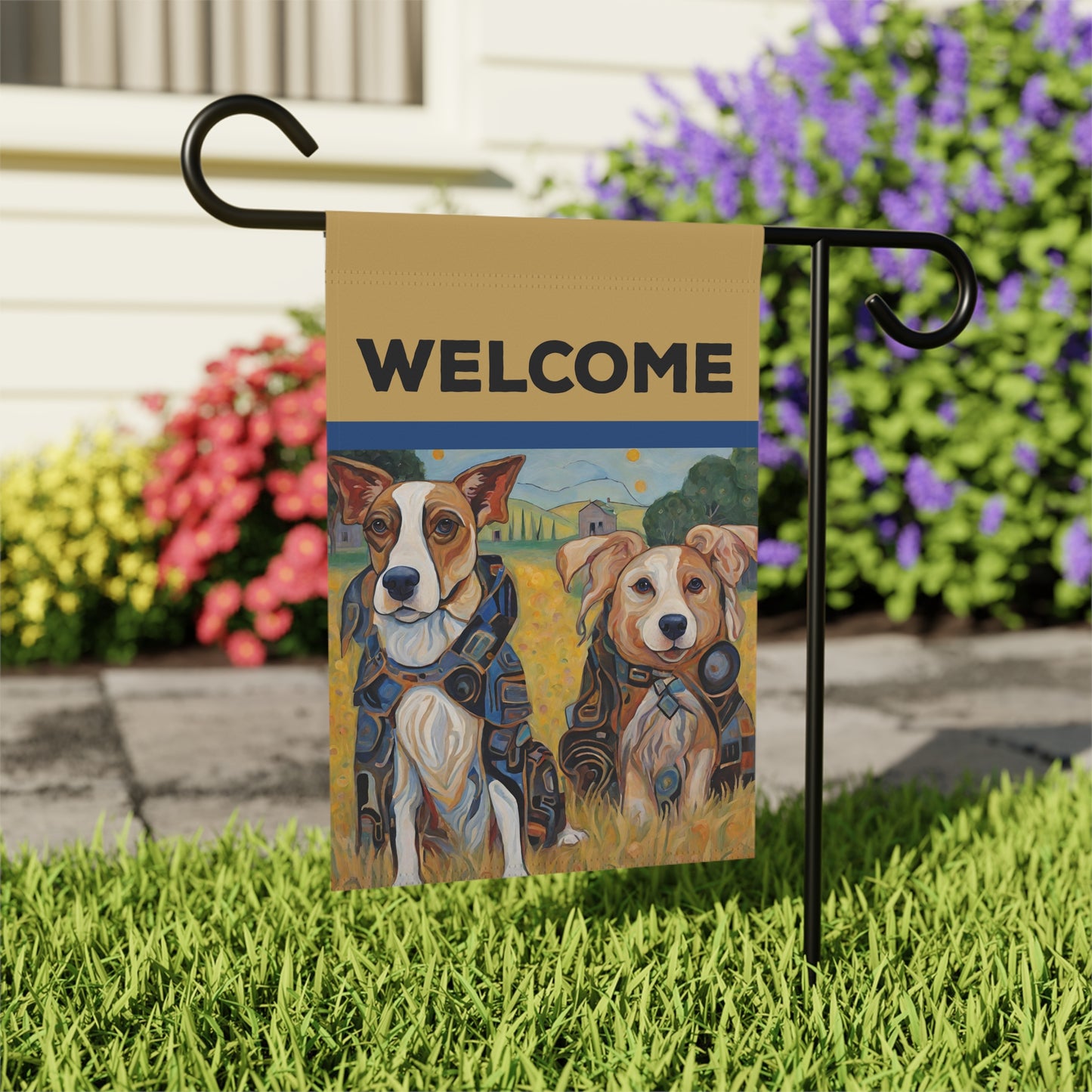 Sherlock & Watson Welcome 2-Sided Garden & House Flag/Banner