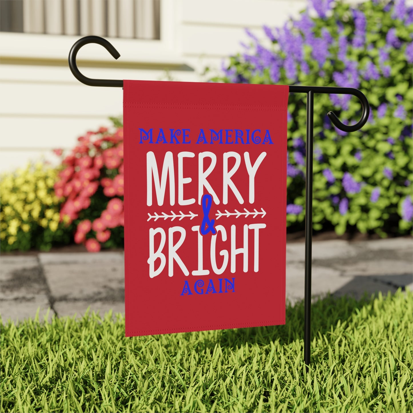 Bold Make America Merry & Bright Again Red Garden & House Banner