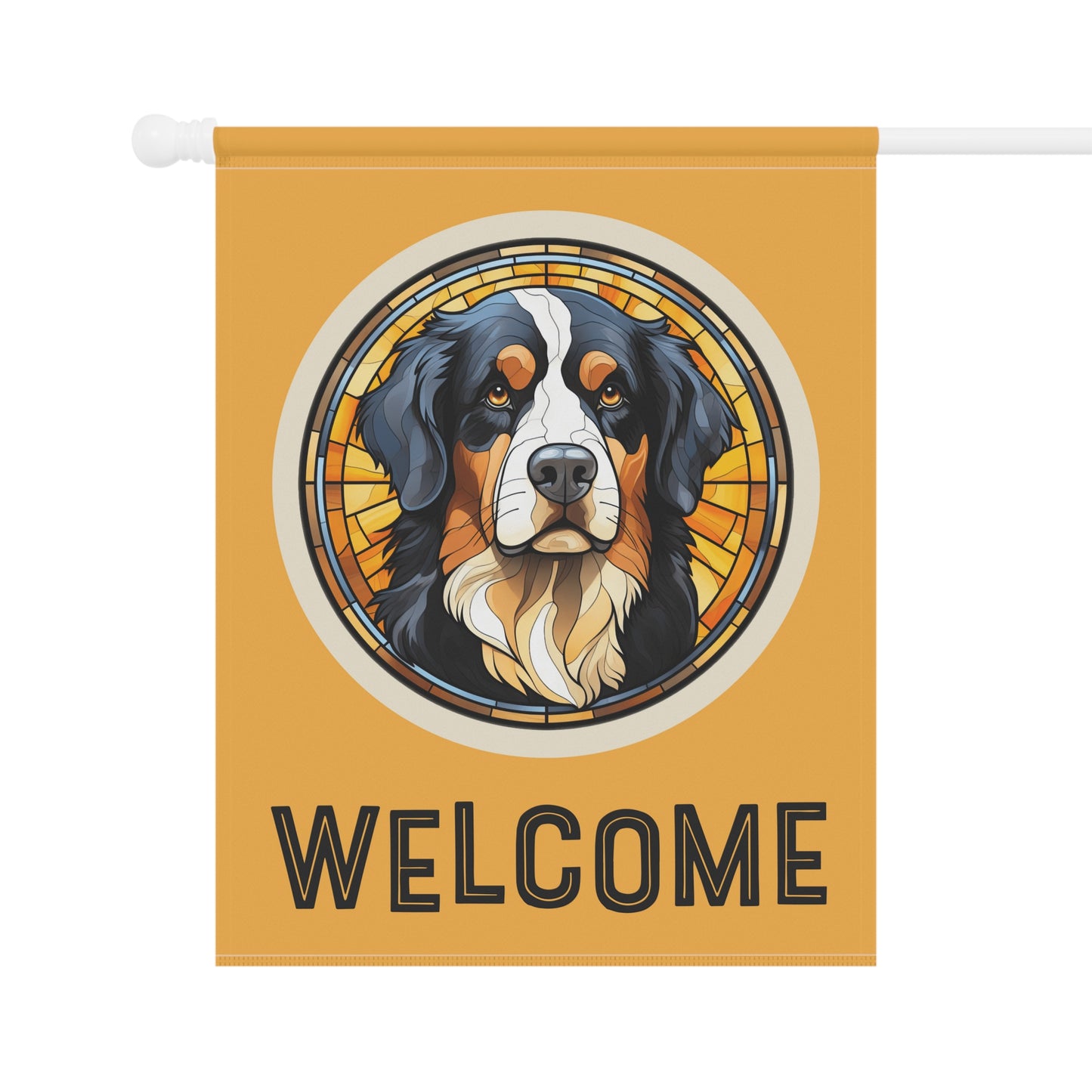 Bernese Mountain Dog Welcome 2-Sided Garden & House Flag/Banner