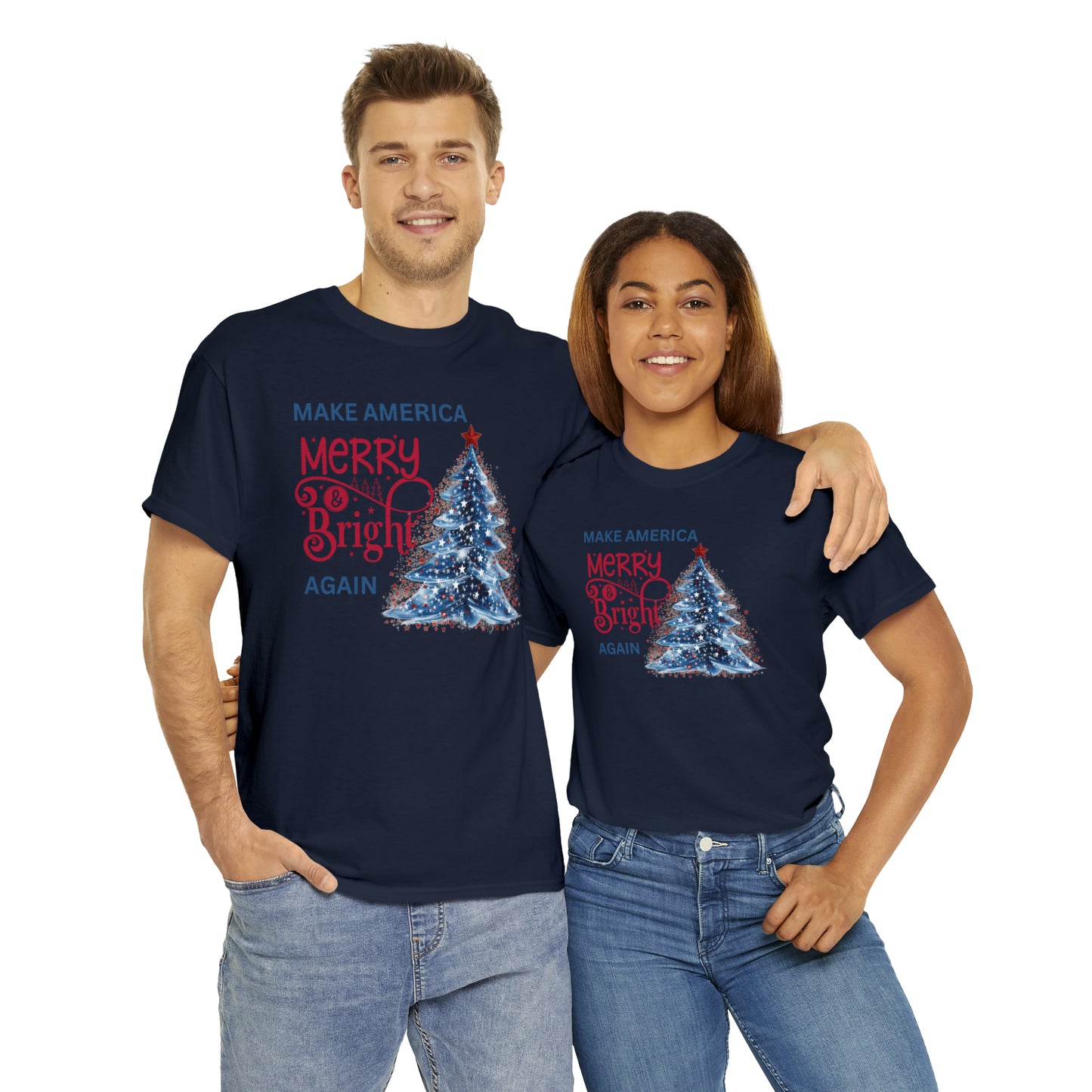 Make America Merry & Bright Again 1 Unisex Heavy Cotton Tee