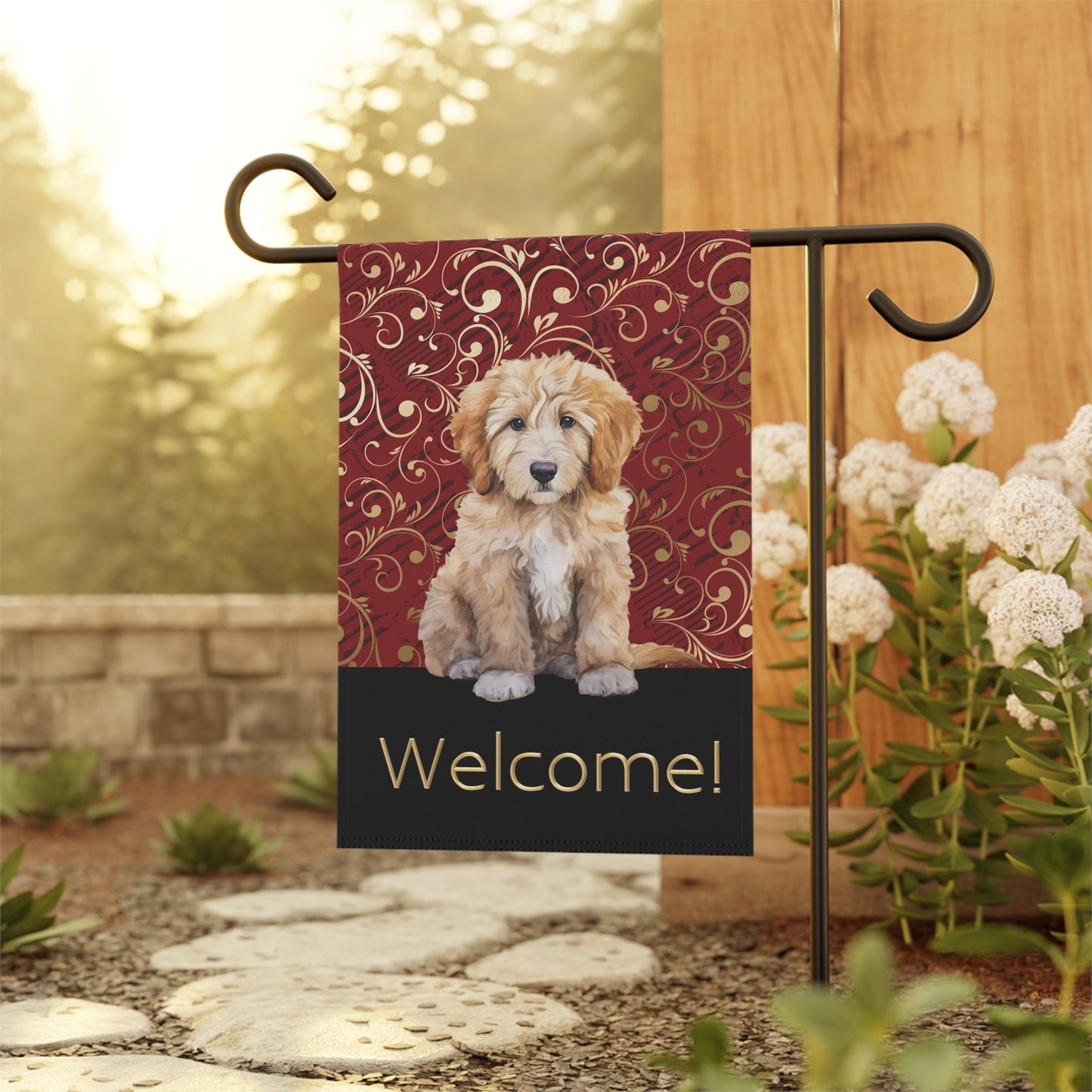 Goldendoodle Welcome 2-Sided Garden & House Flag/Banner