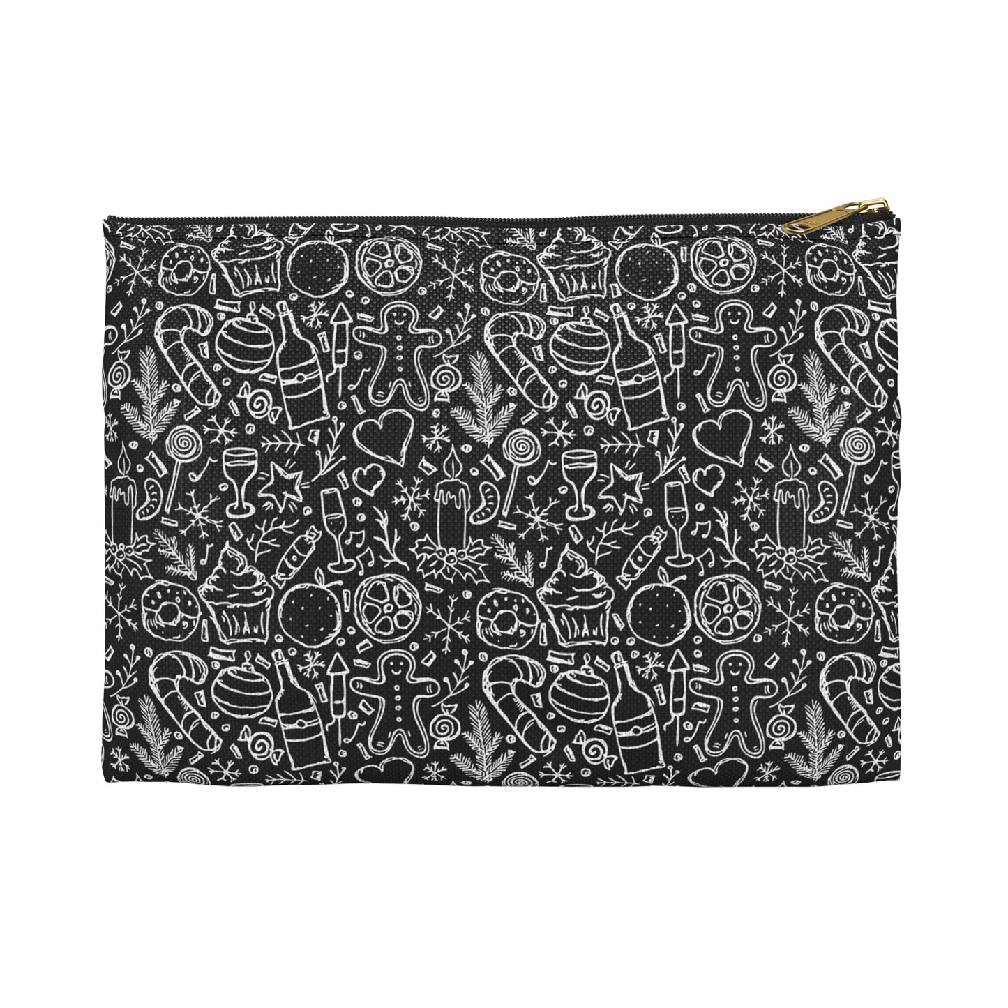 Christmas Holiday Icons in Black & White Accessory Pouch