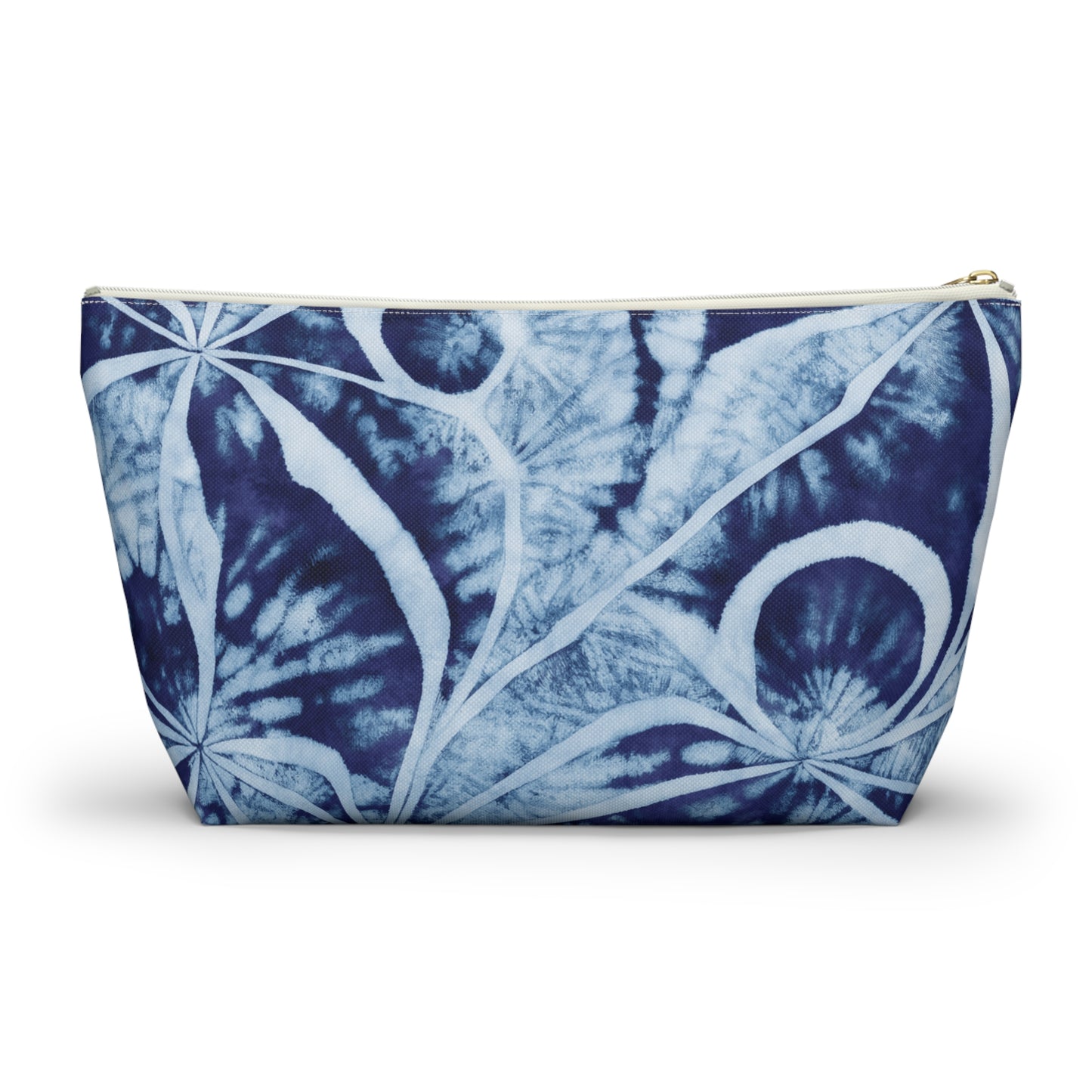 Shibori Indigo Accessory Pouch w T-bottom