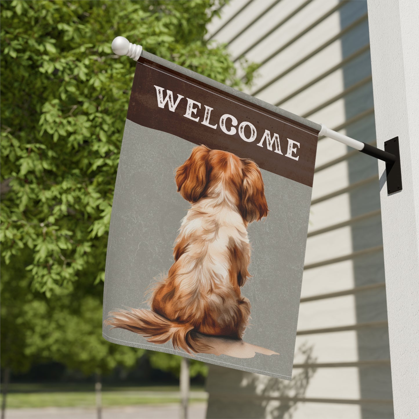 Cavalier King Charles Welcome 2-Sided Garden & House Flag/Banner