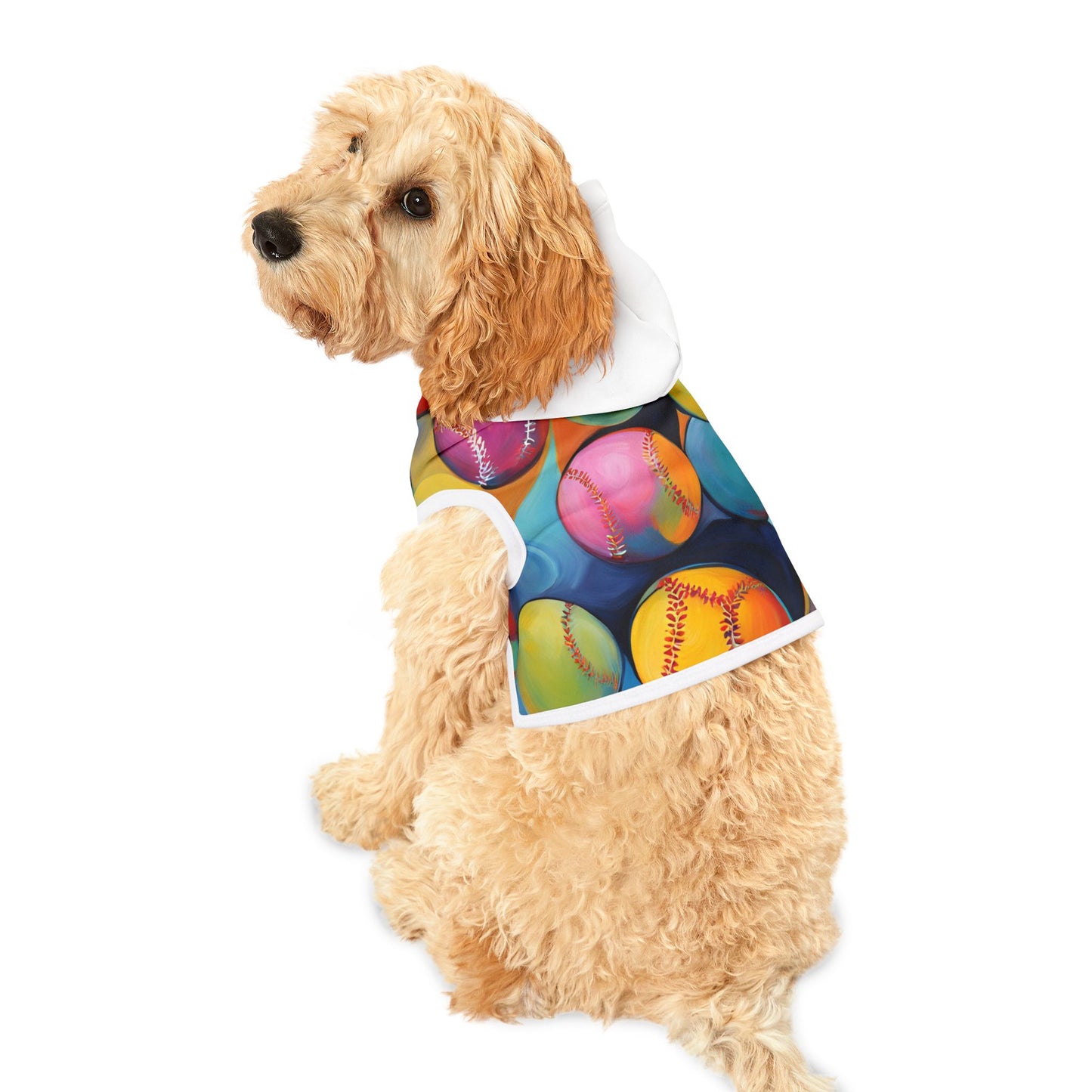 Bright Softballs Pet Hoodie