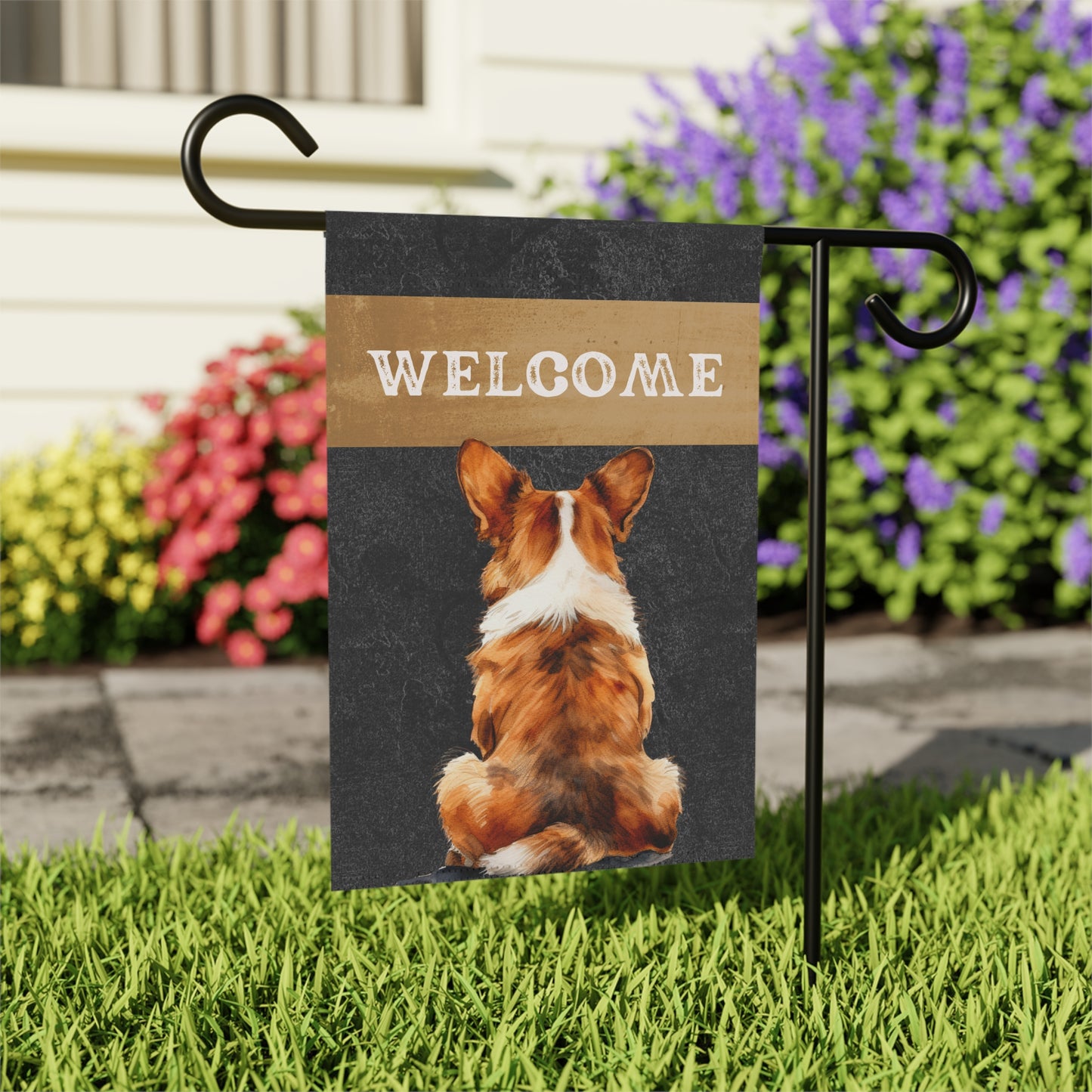 Corgi Welcome 2-Sided Garden & House Flag/Banner