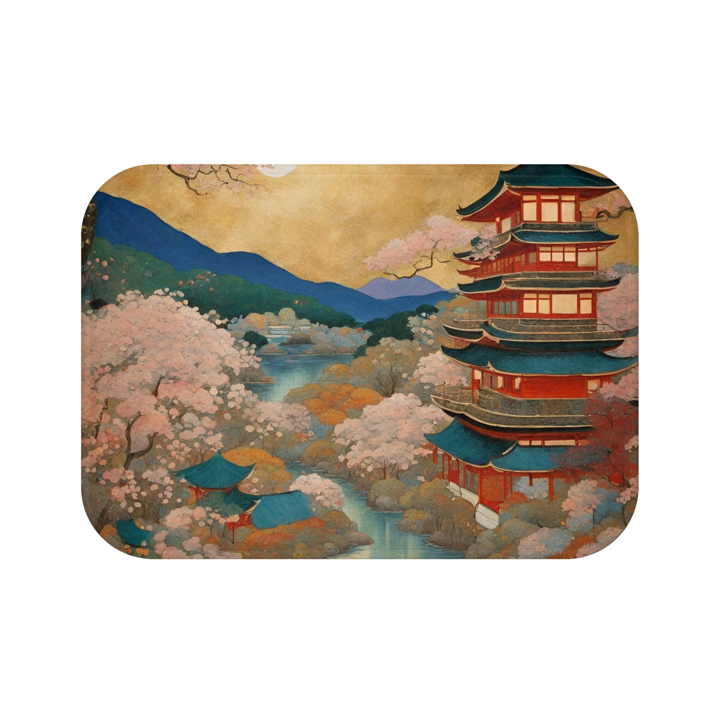 Serene Pagoda Microfiber Bath Mat