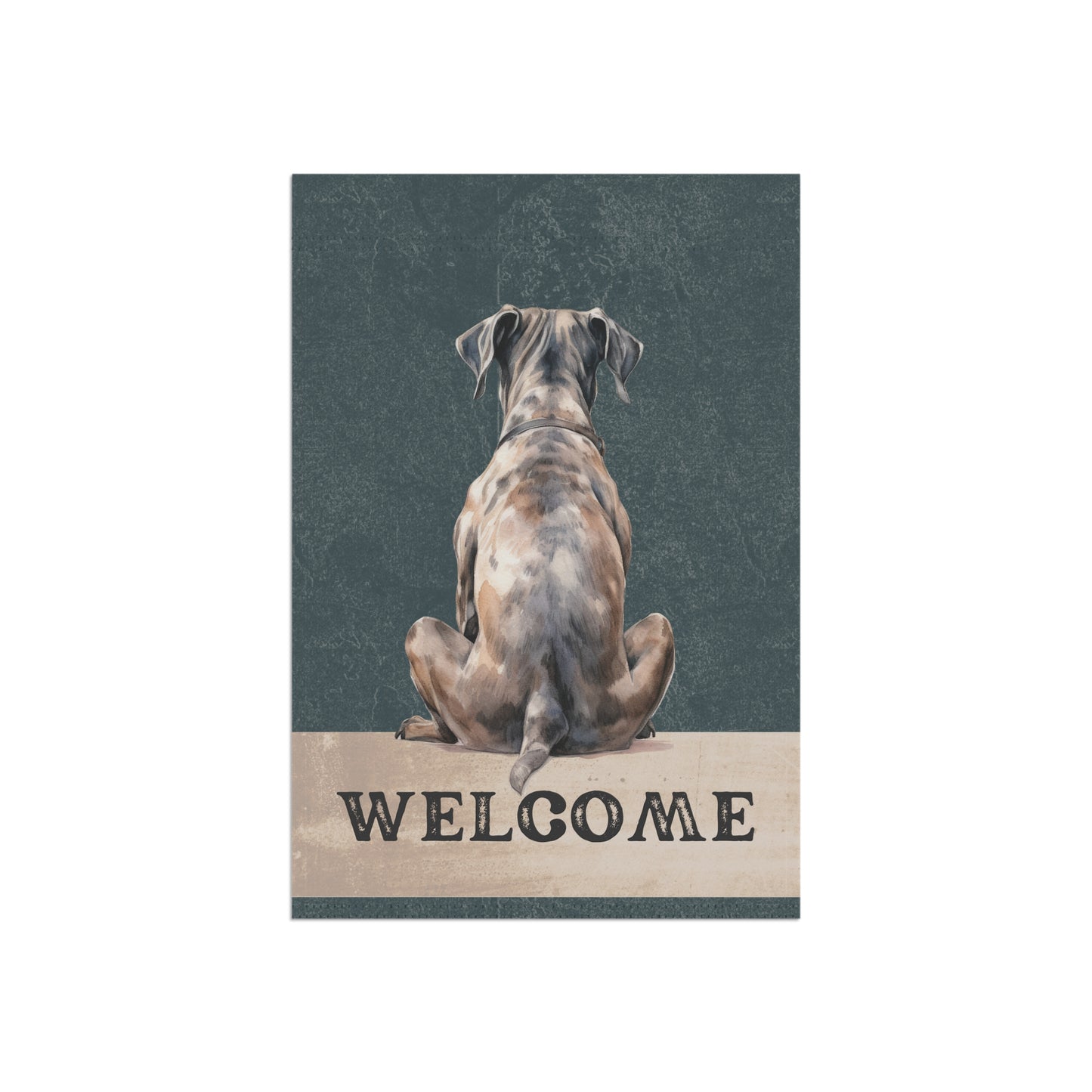 Great Dane Welcome 2-Sided Garden & House Flag/Banner