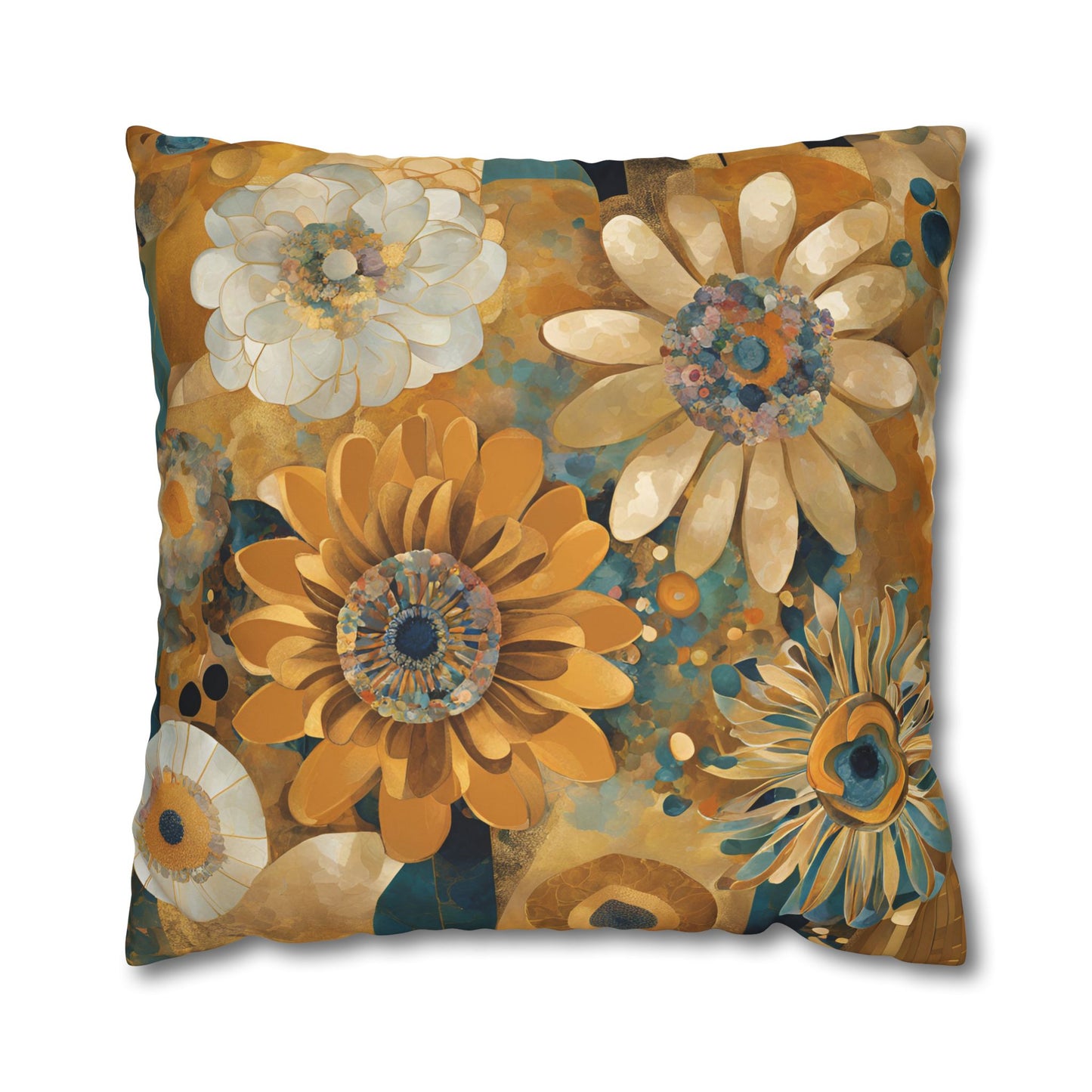 Turnkey Floral Square Poly Canvas Pillowcase