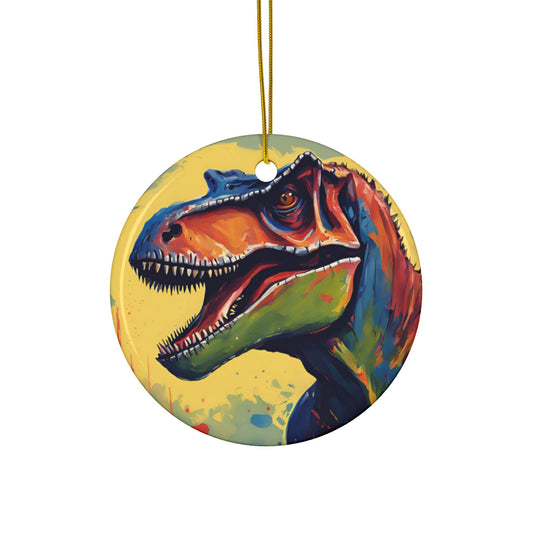 T-Rex 3" Ceramic Ornaments, 2-Side Print, (1pc, 10pcs)