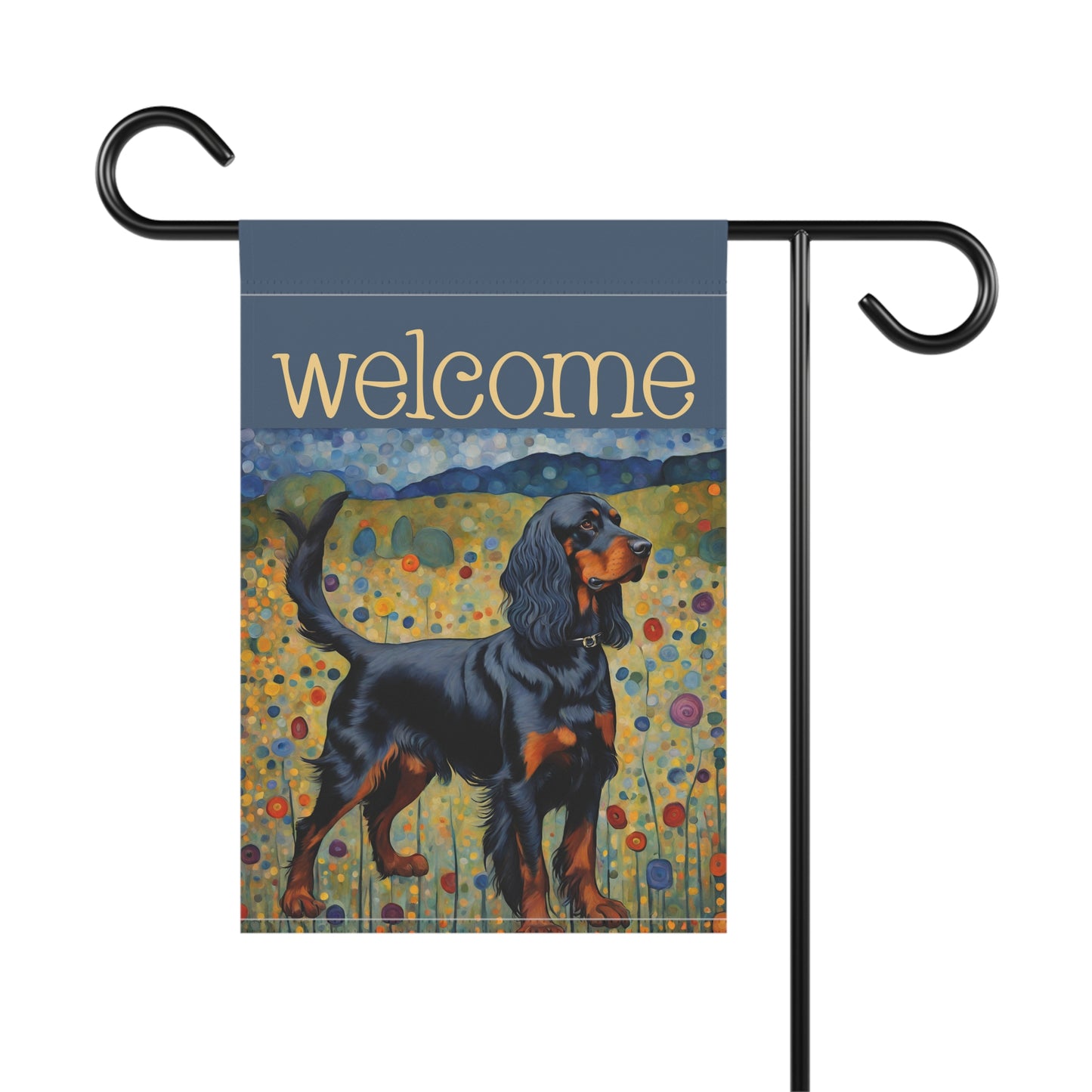 Gordon Setter Welcome 2-Sided Garden & House Flag/Banner