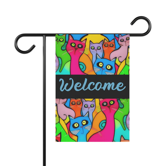 Cats By the Dozen 2-Sided Welcome Garden & House Flag/Banner