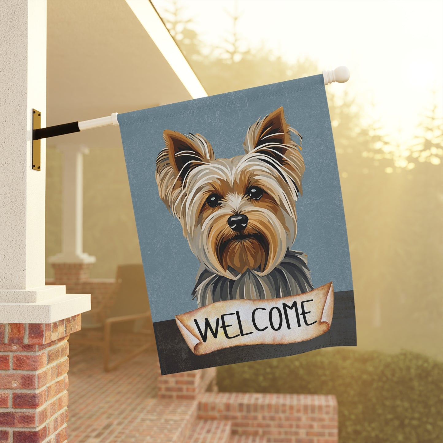 Yorkshire Terrier Welcome 2-Sided Garden & House Flag/Banner