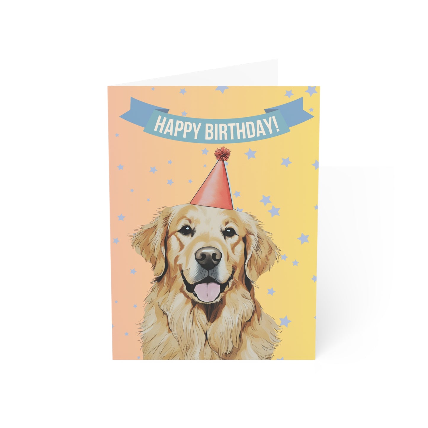 Golden Retriever Happy Birthday 5 x 7 Greeting Cards (10 Pack)