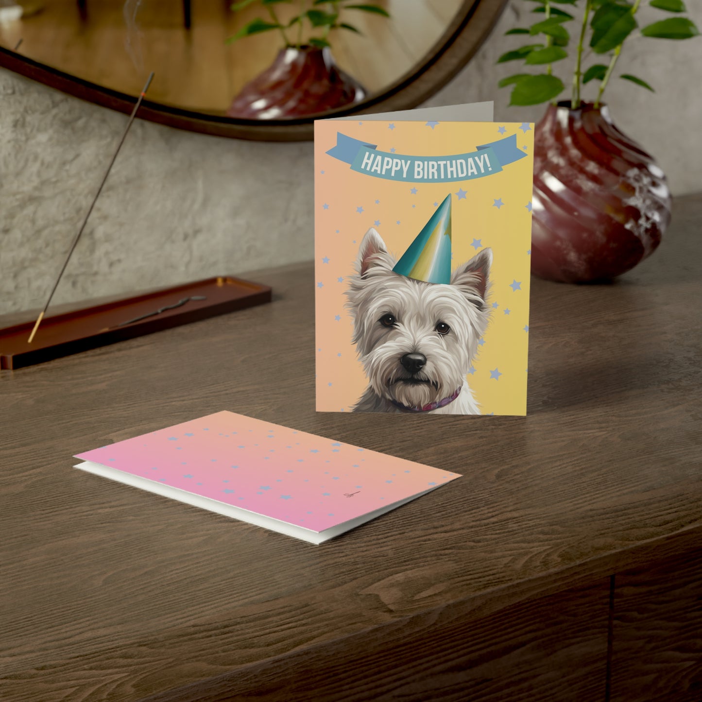 West Highland Terrier Happy Birthday 5 x 7 Greeting Cards (10 Pack)