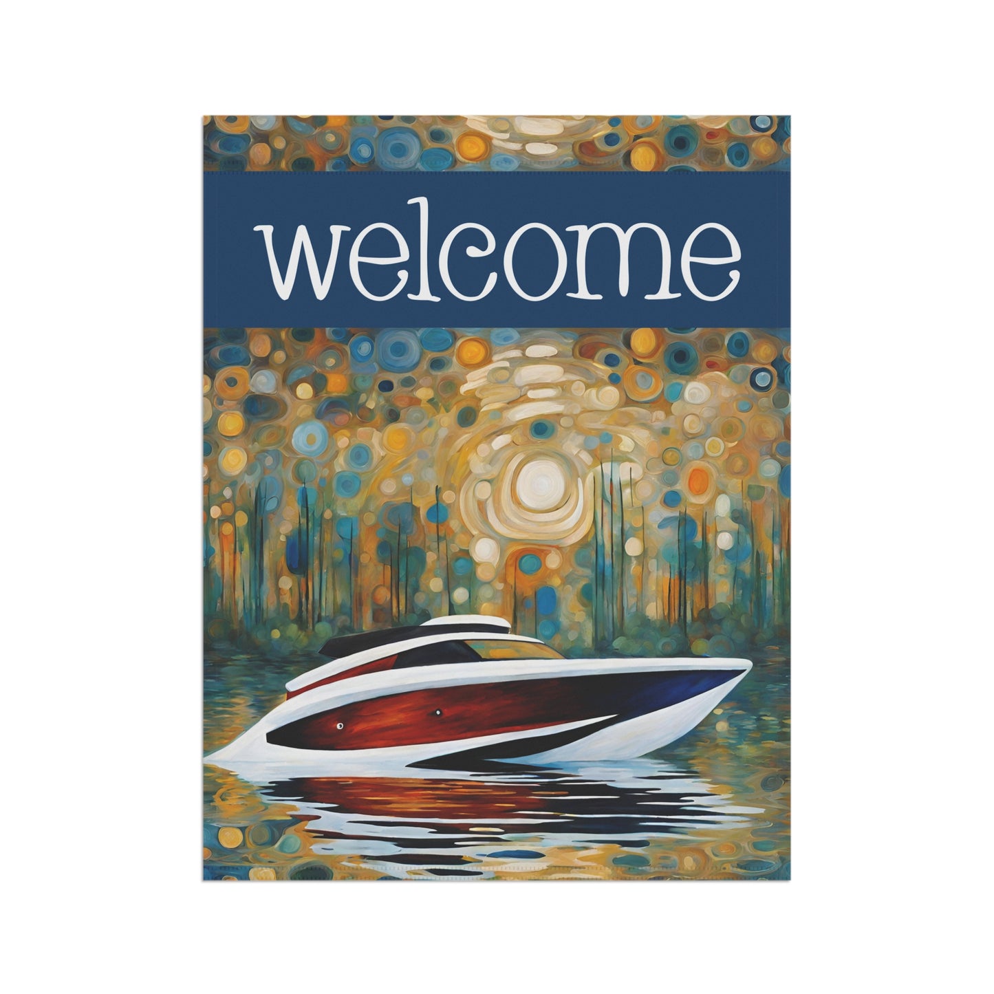 Boat on the Bayou Welcome 2-Sided Garden & House Flag/Banner