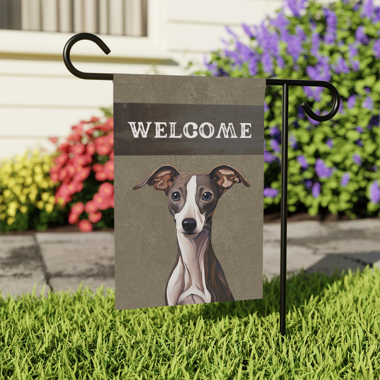 Greyhound Welcome 2-Sided Garden & House Flag/Banner