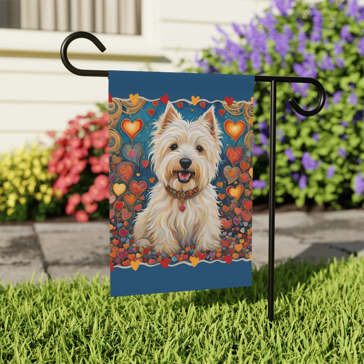 West Highland Terrier Valentine 2-Sided Garden & House Flag/Banner