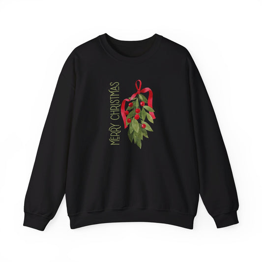 Merry Christmas Mistletoe Unisex Heavy Blend™ Crewneck Sweatshirt