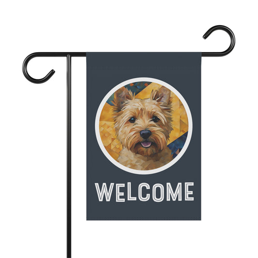 Norwich Terrier Welcome 2-Sided Garden & House Flag/Banner