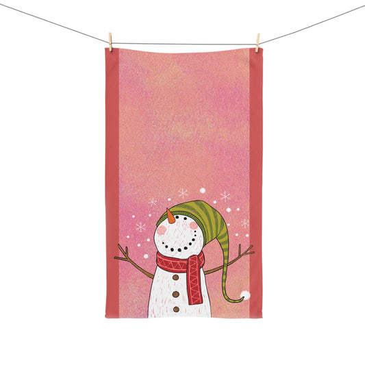 Happy Snowman Hand Towel