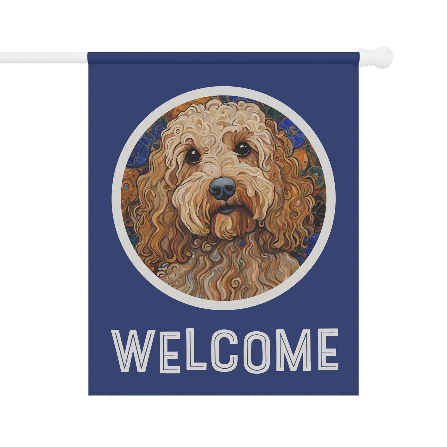 Goldendoodle Welcome 2-Sided Garden & House Flag/Banner